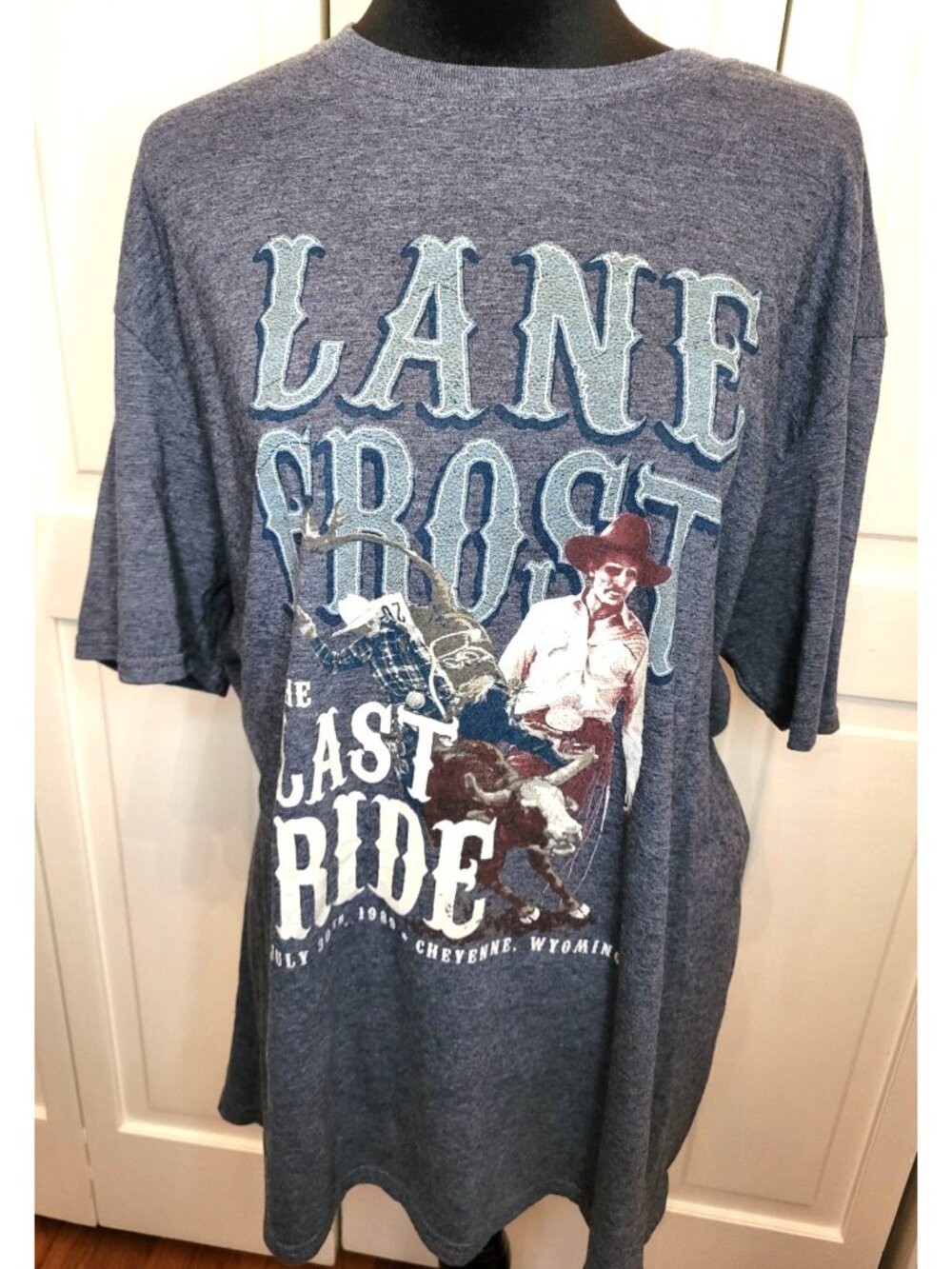 Lane Frost Gray The Last Ride Graphic Tee XL Western Cowboy Rodeo Cowgirl PBR